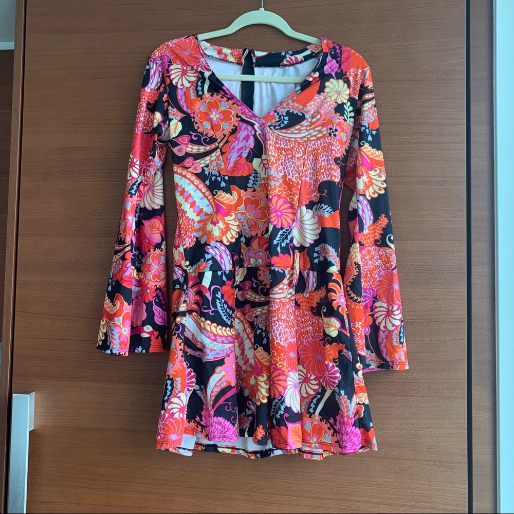 Women Adult Halloween Costume Go Go Dancer, 80s, Hippie Dress